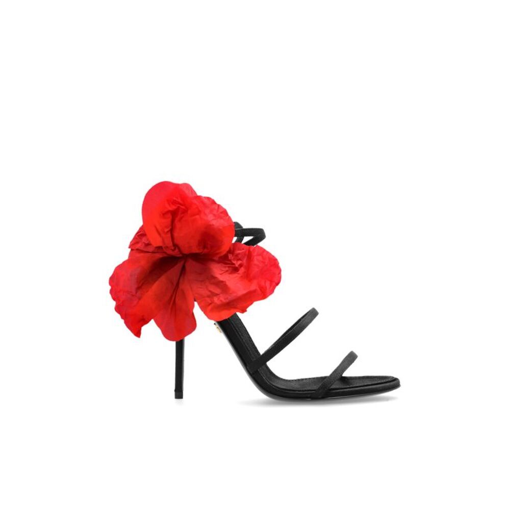 Heeled sandals with applique